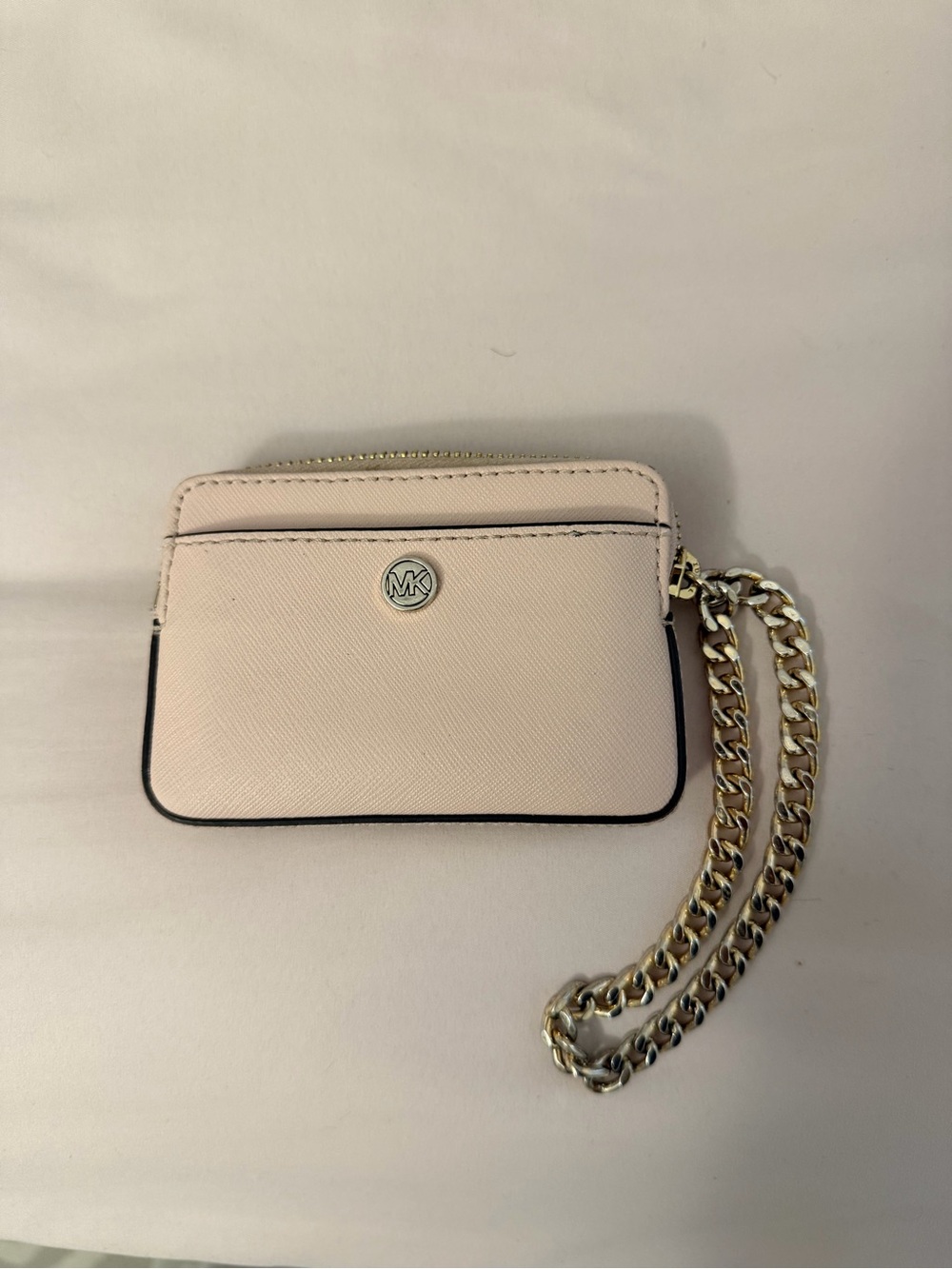 Michael Kors Light Blush Cardholder Wristlet with Gold Chain